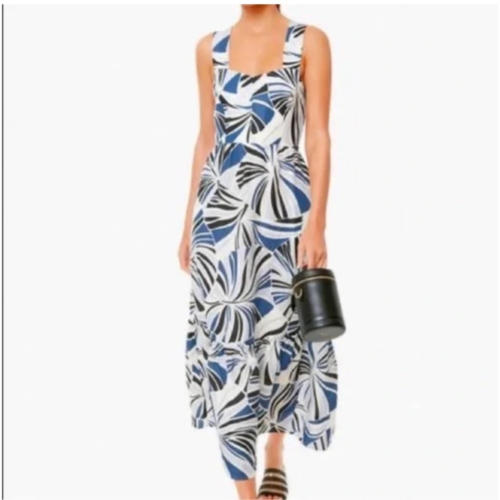 Tuckernuck Blue Palm Maxi Dress size M